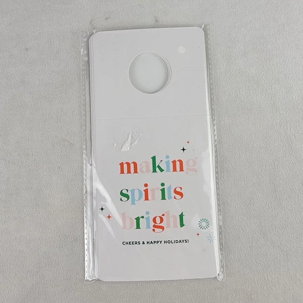 Making Spirits Bright Wine Bottle Gift Tags Cheers Holiday Hostess Party Present